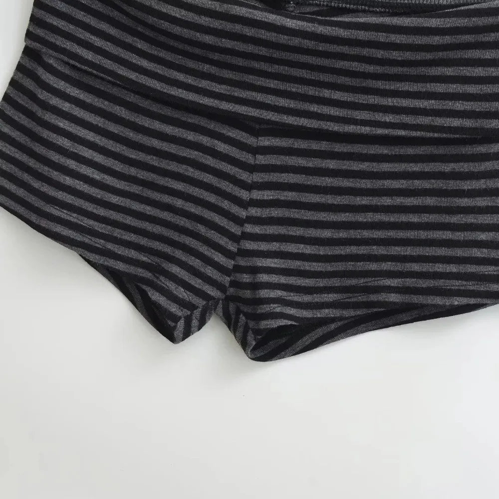 New Low Waist Striped Shorts Striped Pattern Comfortable Short Shorts High Elasticity Hot Pants Summer