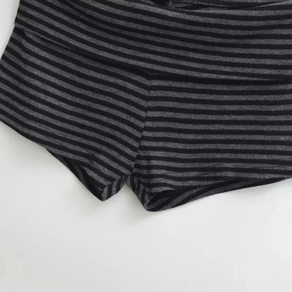 New Low Waist Striped Shorts Striped Pattern Comfortable Short Shorts High Elasticity Hot Pants Summer
