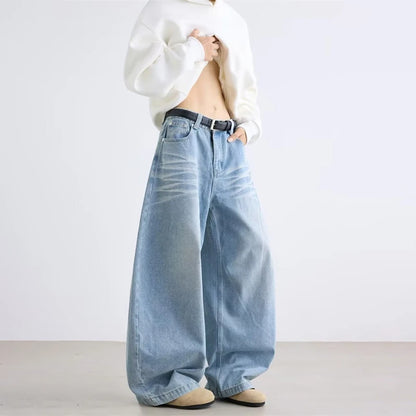 Autumn Men's Letter Printed Straight-Leg Baggy Jeans Hip Hop Fashion Washed Denim Pantalones American Retro Y2K Streetwear Jean