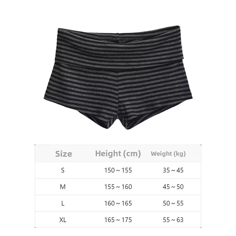New Low Waist Striped Shorts Striped Pattern Comfortable Short Shorts High Elasticity Hot Pants Summer