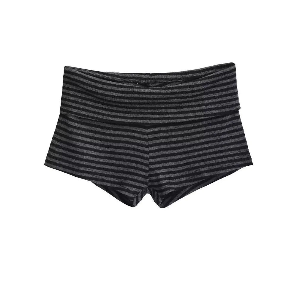 New Low Waist Striped Shorts Striped Pattern Comfortable Short Shorts High Elasticity Hot Pants Summer