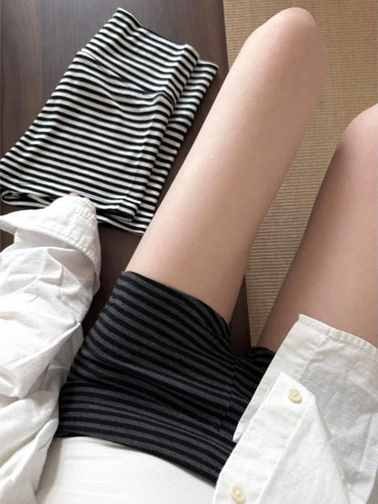 New Low Waist Striped Shorts Striped Pattern Comfortable Short Shorts High Elasticity Hot Pants Summer