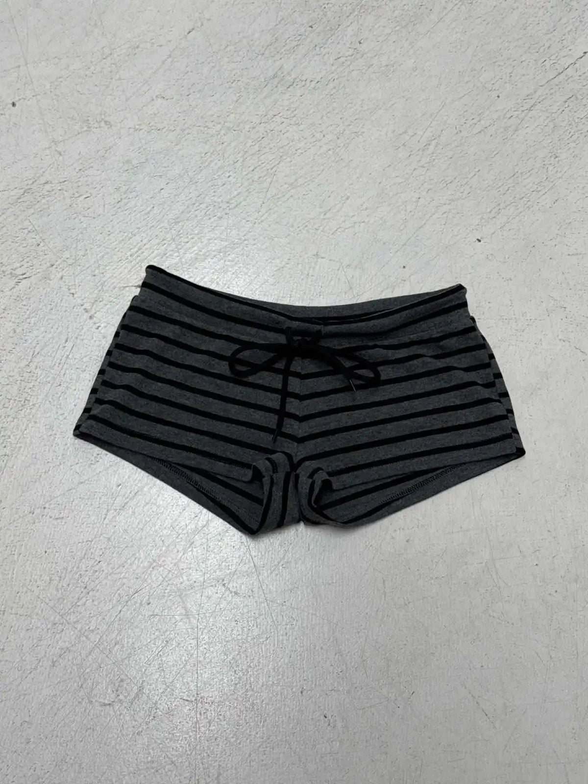 Women Summer 2 Piece Outfits Fall Stylish Long Sleeve Off Shoulder Striped Crop Tops and Elastic Waist Shorts Set Y2k Clothes