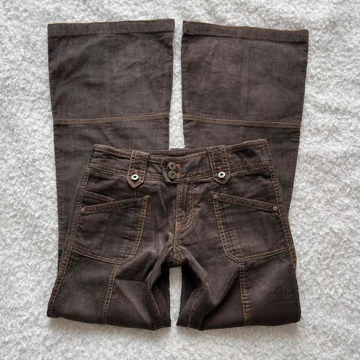 Y2K Vintage Low Rise Flare Jeans Women Harajuku Fashion Pockets Buckle Belt Blue Denim Pants Gothic Hot Girl Slim Fit Trousers
