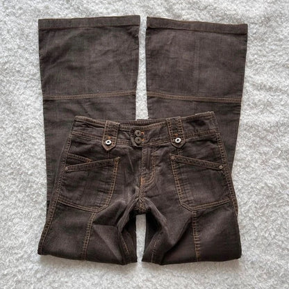 Y2K Vintage Low Rise Flare Jeans Women Harajuku Fashion Pockets Buckle Belt Blue Denim Pants Gothic Hot Girl Slim Fit Trousers