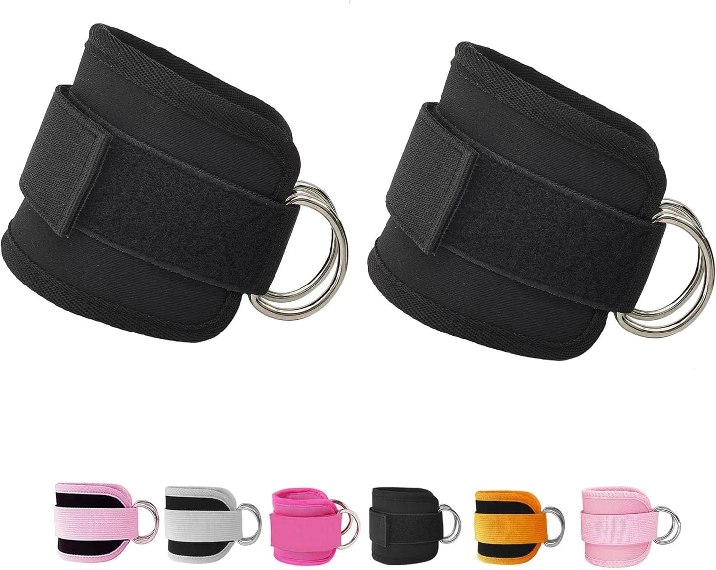 Adjustable Ankle Straps Cuffs with D-Ring for Cable Machine Fitness Glute Kickback Gym Foot Leg Training Brace Support